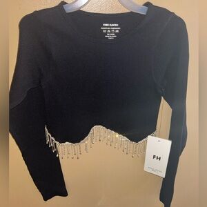 Black diamond crop top